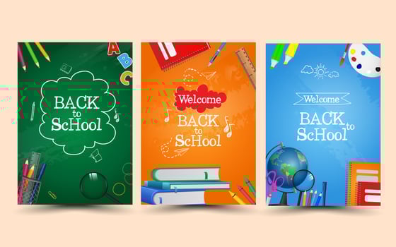 Back to school background and poster or promotion vector
