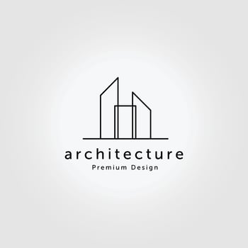 Simple Modern Town Logo Line Art Design Vector Illustration