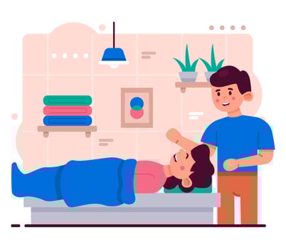 Young Woman at Spa Massage vector
