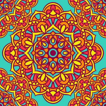 Mandala Round Ornament Seamless Pattern vector