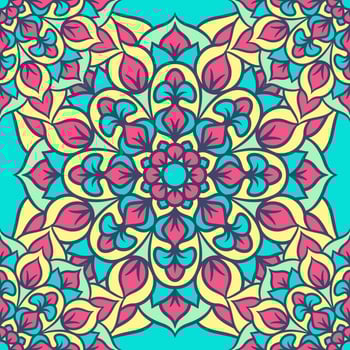 Mandala Round Ornament Seamless Pattern vector