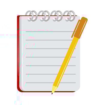 notepad and pen vector