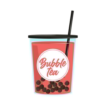 bubble tea disposable cup vector