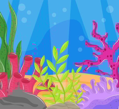 underwater world plants vector