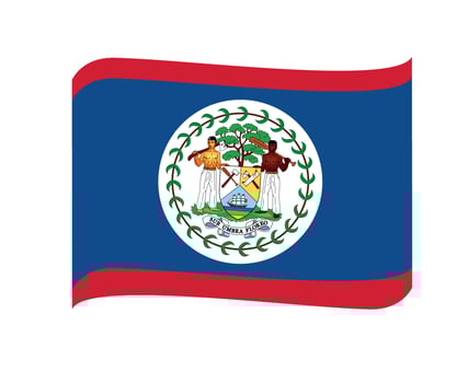 Belize Flag National Asia Emblem Ribbon Icon Vector Illustration Abstract Design Element