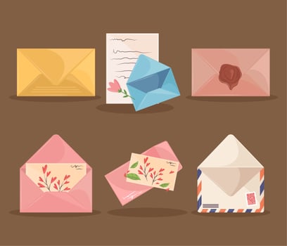 icons postal mail vector