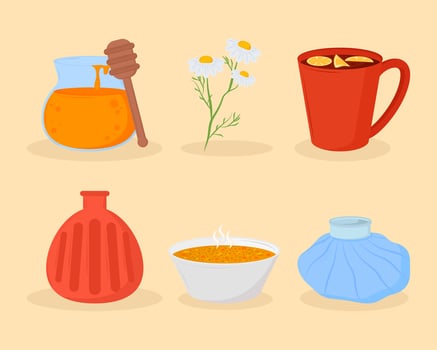 set of home remedies vector