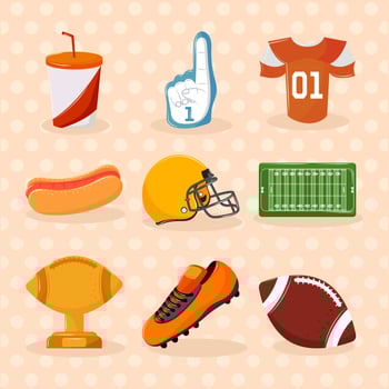 american football icons vector