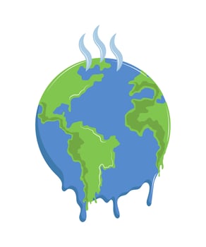 melting earth planet vector