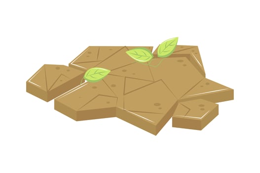 arid land with leaves vector