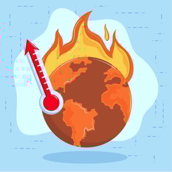 hot planet in fire vector