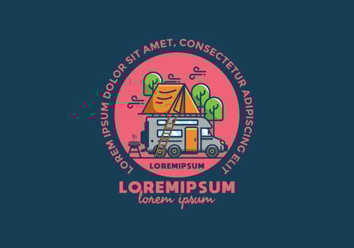 Rooftop car camping flat illustration vector