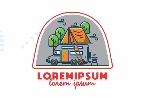 Rooftop car camping flat illustration vector