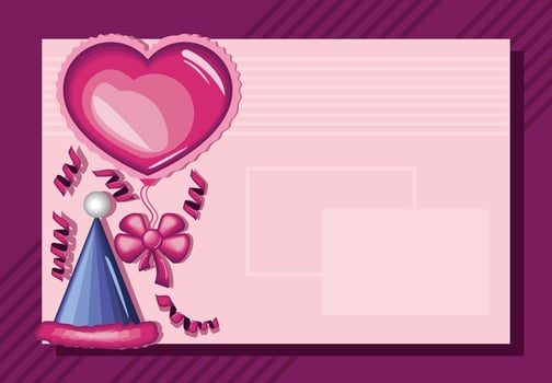 birthday balloon and hat vector