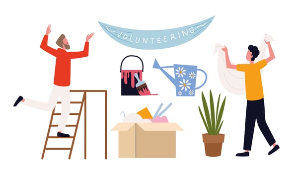 people volunteering work vector