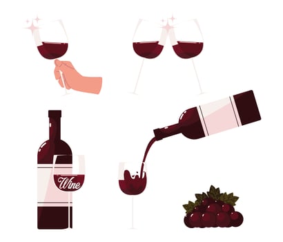 wine drink celebration vector