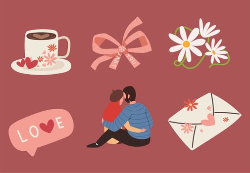 valentines day icons vector
