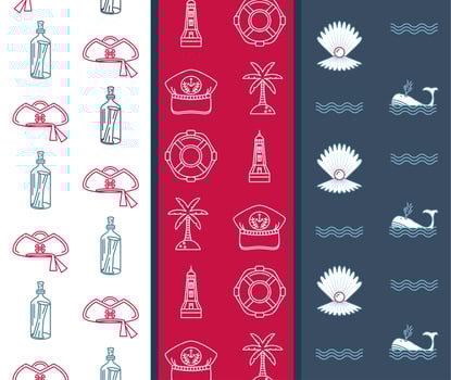 nautical vertical banners vector