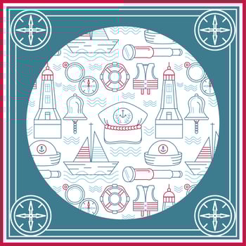 nautical retro style vector