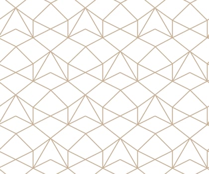 Modern vector seamless illustration. Linear gold pattern on a white background. Ornamental pattern for leaflets, printing, wallpaper, backgrounds