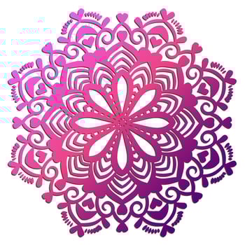 Colorful gradient flower mandala. Hand drawn decorative element. Ornamental round doodle floral element isolated on white background. vector
