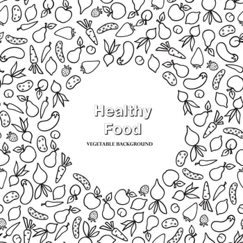 Vegetable icon background. Healthy farm vegan food ingredient pattern vector