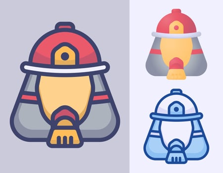 Fire Fighter Fireman icon cartoon vector Illustration