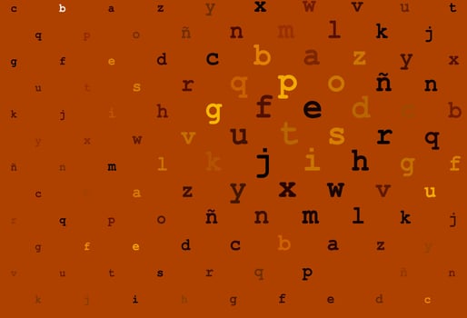 Dark orange vector template with isolated letters.