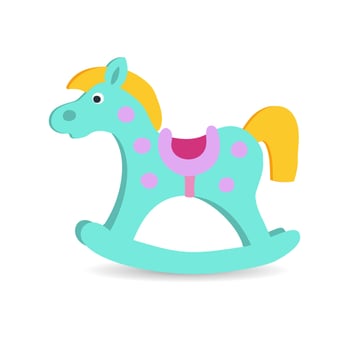 Kids toy rocking horse vector icon isolated on white