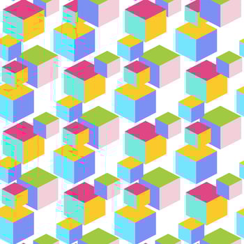 Children toy block vector seamless pattern