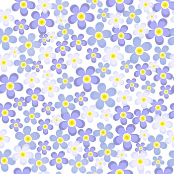 Lilac purple flowers on the white seamless pattern vector