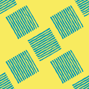 Blue paint stripes on the yellow seamless pattern vector