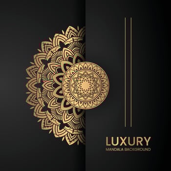 Gold Background With Mandala Design vector