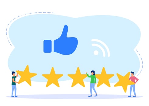 Illustration vector graphic cartoon character of consumer rating
