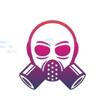 gas mask icon, vector sign over white