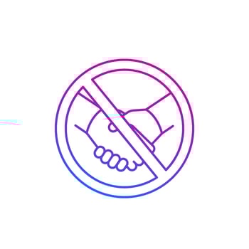 no handshake icon, stop shaking hands line vector