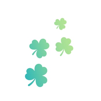 shamrock, trefoil leaves vector