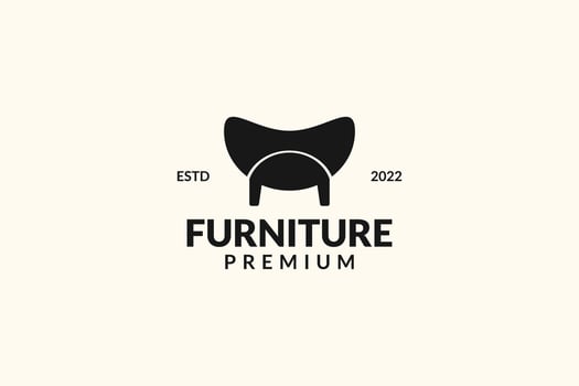 Furniture logo design interior for business vector