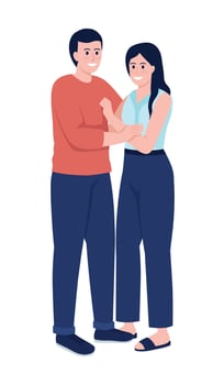 Happy couple semi flat color vector characters