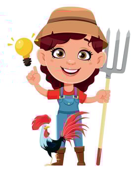 Farmer woman cartoon character vector