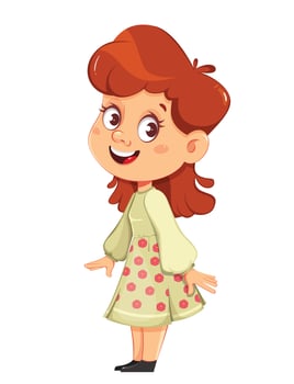 Cute little girl in beautiful dress vector