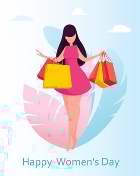 International Women's Day greeting card vector