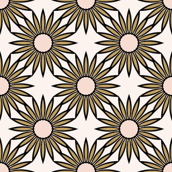 Abstract seamless pattern with mandala flower. Mosaic, tile. Floral background. vector