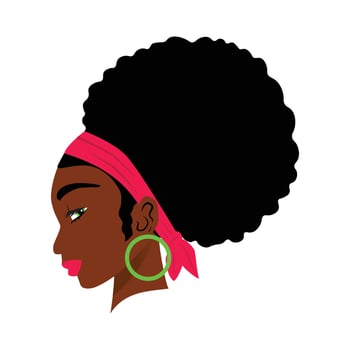 Pretty afro girl head vector