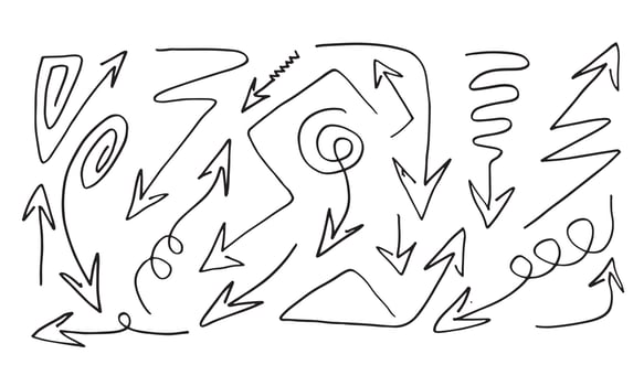 hand drawn vector arrows set on white background.vector EPS