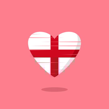 England flag shaped love illustration vector