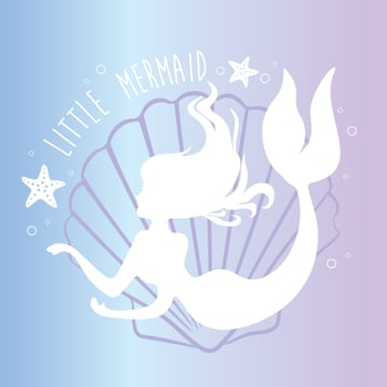 Fantasy Mermaid Placement Print Icon vector