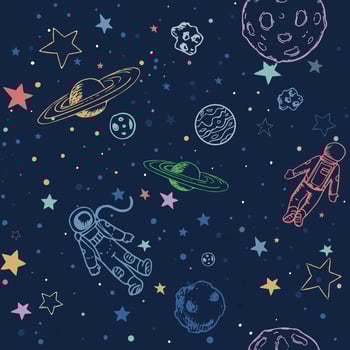 PrintSpace and Astronaut seamless repeat pattern vector