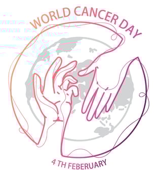 world cancer day holding hands design holding hands drawing vector