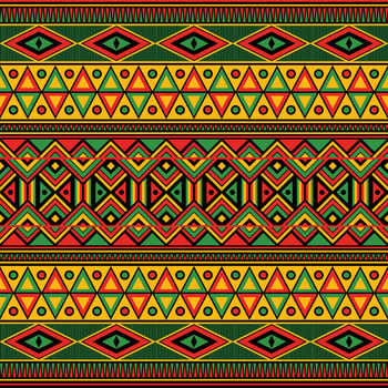 Pan African Color in Tribal Seamless Pattern vector